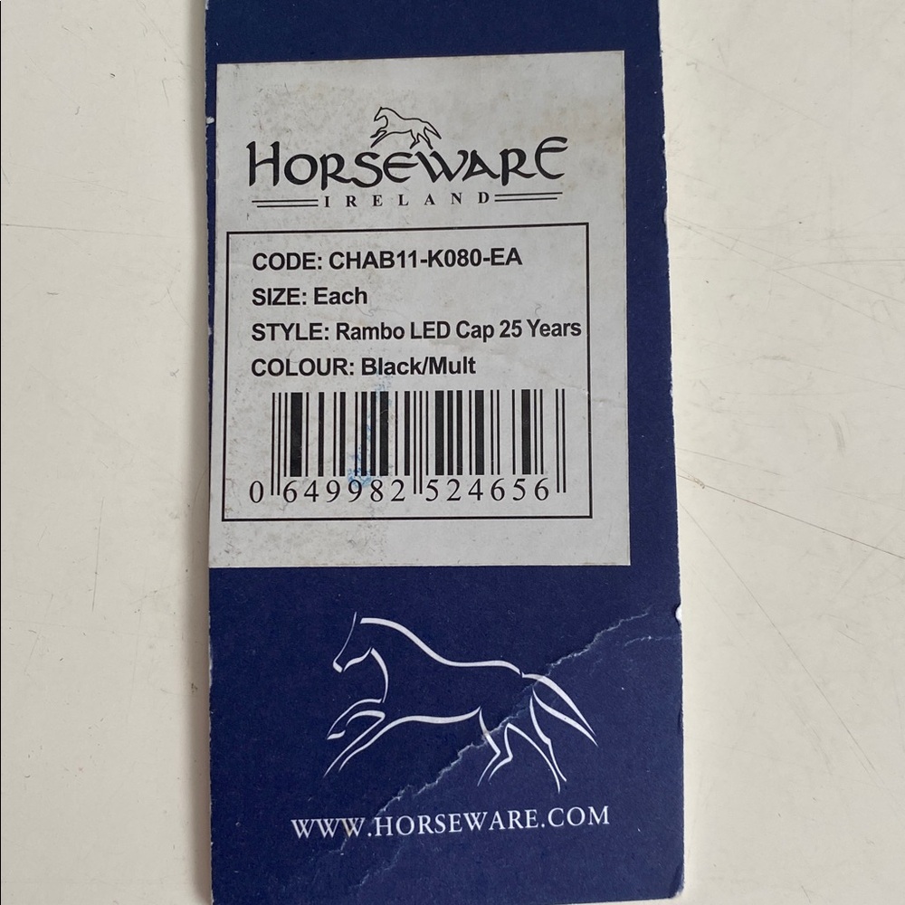 Rambo Horseware Ireland Black Cap with Rainbow Stripes and LED Light NWT - Picture 9 of 9